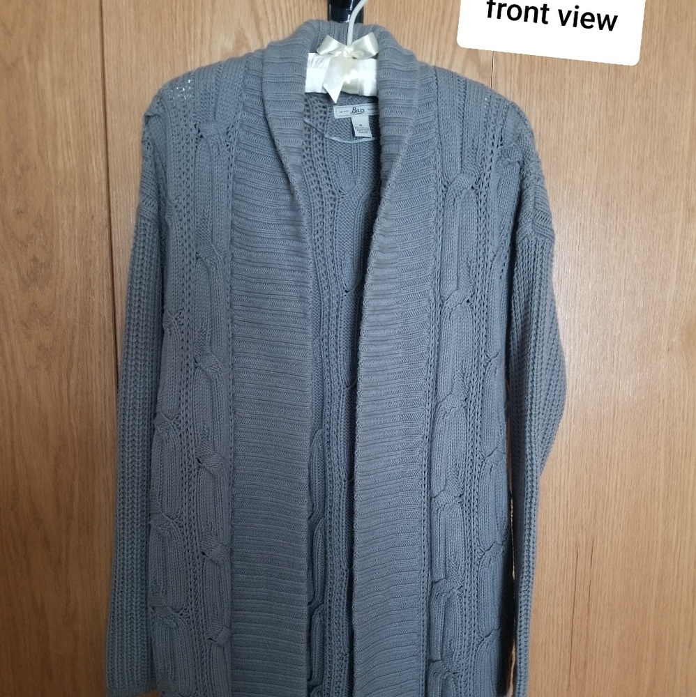 Bass sweater cardigan. Grey, soft, so cozy
